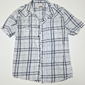 Croft & Barrow Navy and White Checkered Shirt
